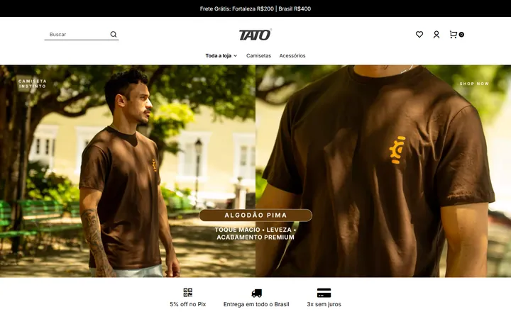 Começo do site da Tato